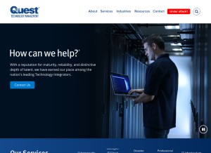 How questsys.com looks like on a tablet such as an iPad.
