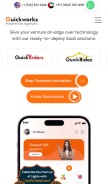 How quick-works.com looks like on a mobile device such as an iPhone.