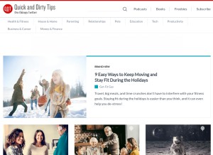 How quickanddirtytips.com looks like on a tablet such as an iPad.