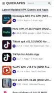 How quickapks.com looks like on a mobile device such as an iPhone.