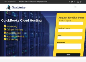 How quickbookscloudhosting.accountinghelpline.com looks like on a tablet such as an iPad.