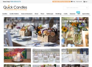 How quickcandles.com looks like on a tablet such as an iPad.