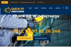 How quickfitwindscreens.co.uk looks like on a tablet such as an iPad.