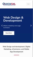 How quicksolllc.com looks like on a mobile device such as an iPhone.