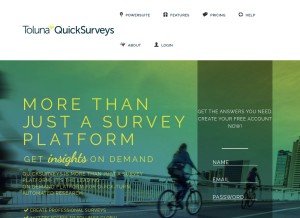 How quicksurveys.com looks like on a tablet such as an iPad.
