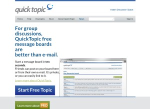 How quicktopic.com looks like on a tablet such as an iPad.