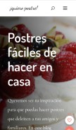 How quieropostre.com looks like on a mobile device such as an iPhone.