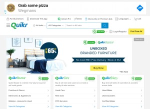 How quikr.com looks like on a tablet such as an iPad.