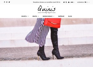 How quinis.eu looks like on a tablet such as an iPad.