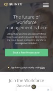 How quinyx.com looks like on a mobile device such as an iPhone.