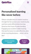 How quizalize.com looks like on a mobile device such as an iPhone.