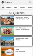 How quizony.com looks like on a mobile device such as an iPhone.