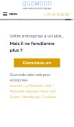 How quomodo.com looks like on a mobile device such as an iPhone.