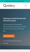 How quotacy.com looks like on a mobile device such as an iPhone.