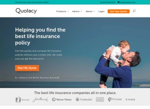 How quotacy.com looks like on a tablet such as an iPad.
