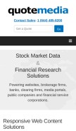 How quotemedia.com looks like on a mobile device such as an iPhone.