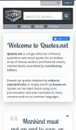 How quotes.net looks like on a mobile device such as an iPhone.