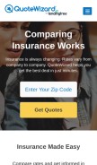 How quotewizard.com looks like on a mobile device such as an iPhone.
