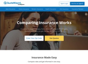 How quotewizard.com looks like on a tablet such as an iPad.