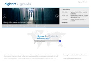 How quovadisglobal.com looks like on a tablet such as an iPad.