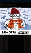 How qwertee.com looks like on a mobile device such as an iPhone.