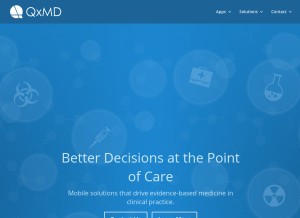 How qxmd.com looks like on a tablet such as an iPad.