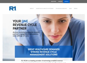 How r1rcm.com looks like on a tablet such as an iPad.