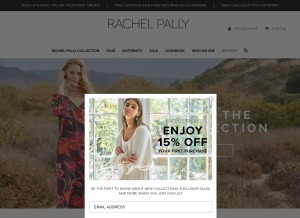 How rachelpally.com looks like on a tablet such as an iPad.