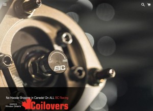 How racingcoiloverscanada.com looks like on a tablet such as an iPad.