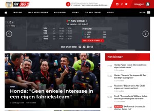 How racingnews365.com looks like on a tablet such as an iPad.