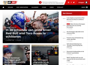 How racingnews365.nl looks like on a tablet such as an iPad.