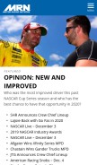 How racingone.com looks like on a mobile device such as an iPhone.