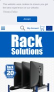 How racksolutions.com looks like on a mobile device such as an iPhone.