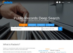 How radaris.com looks like on a tablet such as an iPad.