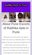 How radhikaapteinpune.com looks like on a mobile device such as an iPhone.