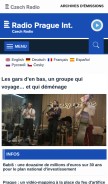 How radio.cz looks like on a mobile device such as an iPhone.