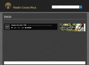 How radiocostarica.net looks like on a tablet such as an iPad.