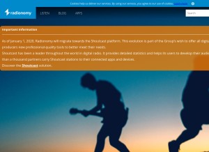 How radionomy.com looks like on a tablet such as an iPad.