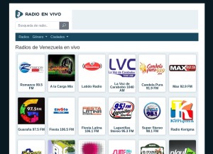 How radios-de-venezuela.com looks like on a tablet such as an iPad.