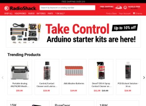 How radioshack.com looks like on a tablet such as an iPad.