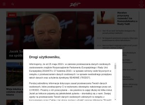 How radiozet.pl looks like on a tablet such as an iPad.