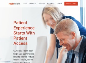 How radixhealth.com looks like on a tablet such as an iPad.