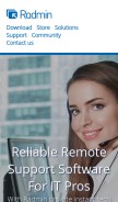 How radmin.com looks like on a mobile device such as an iPhone.