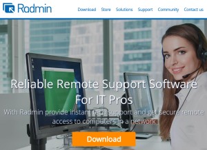 How radmin.com looks like on a tablet such as an iPad.