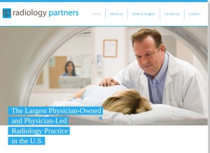 How radpartners.com looks like on a tablet such as an iPad.