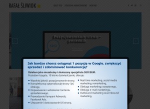 How rafalsliwiok.pl looks like on a tablet such as an iPad.