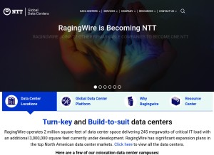 How ragingwire.com looks like on a tablet such as an iPad.