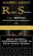How raginisharma.com looks like on a mobile device such as an iPhone.