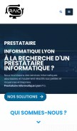 How raic.fr looks like on a mobile device such as an iPhone.