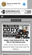 How raidersbeat.com looks like on a mobile device such as an iPhone.